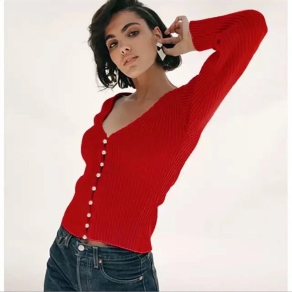 Pearl button up sweater cardigan